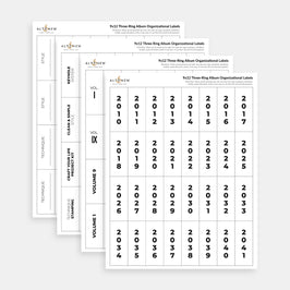9x12 Three-Ring Album Organizational Labels (Printable)