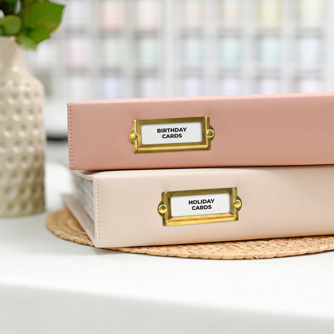 Printable 9x12 Three-Ring Album Organizational Labels from Altenew, featuring colorful, clear digital labels for photo album organization.