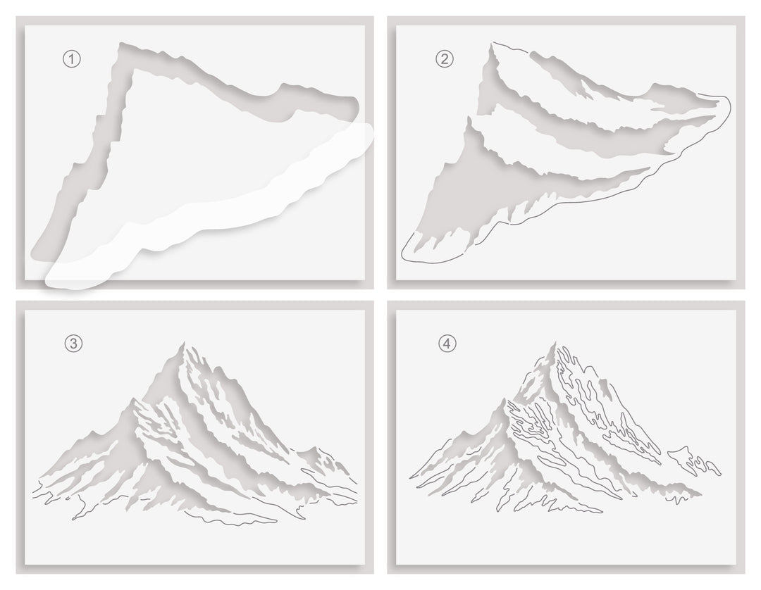 Mountain Peak Layering Stencil Set (4 in 1)