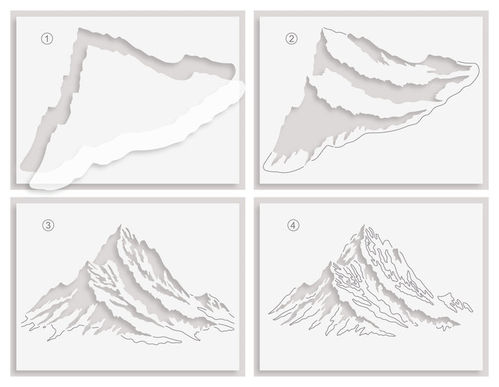 Mountain Peak Layering Stencil Set (4 in 1)