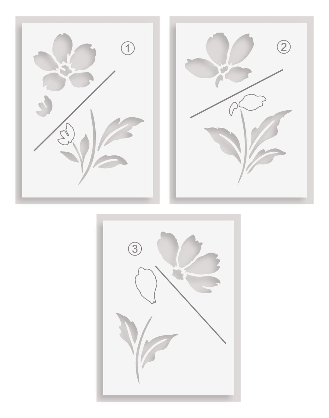 Painted Petals Stencil Set (3 in 1)