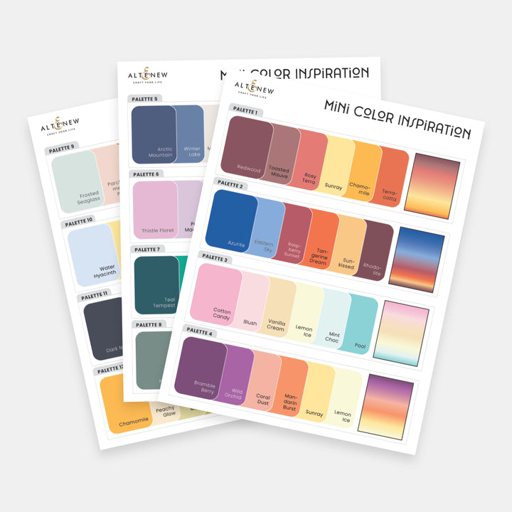 Sky Gradient-Themed Printable Swatches for Paper Crafting