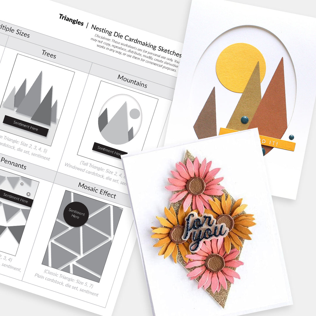 Printable Nesting Card Sketches: Triangles - Altenew