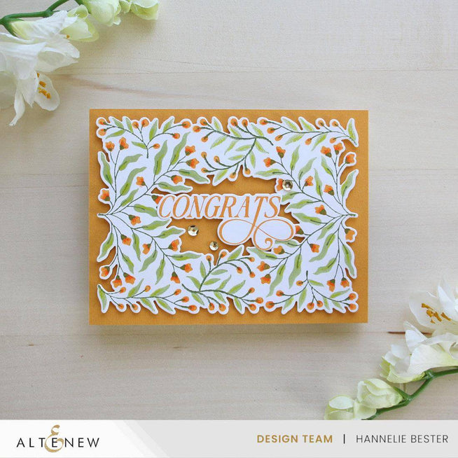Altenew Betterpress Flowering Hedge registration press plates set with detailed floral and hedge patterns for stamping crafts.