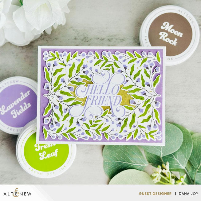 Altenew Betterpress Flowering Hedge Registration Press Plate Set for floral and botanical stamping projects.