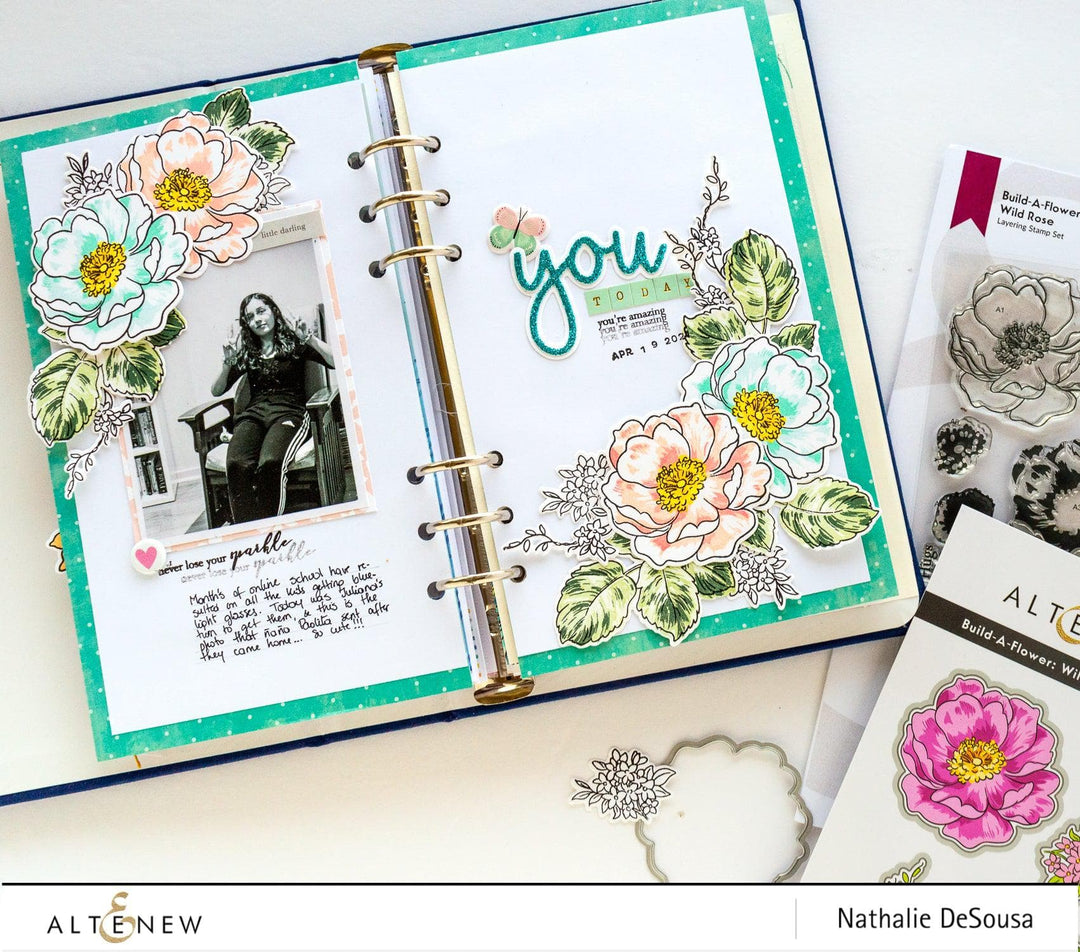 Altenew Build-A-Flower Set Build-A-Flower: Wild Rose Layering Stamp & Die Set