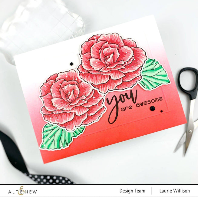 Altenew Build-A-Flower Set Build-A-Flower: Begonia Layering Stamp & Die Set & Ink Bundle
