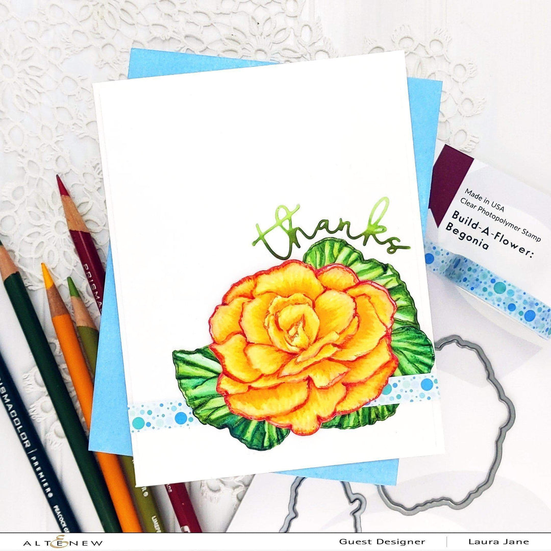Altenew Build-A-Flower Set Build-A-Flower: Begonia Layering Stamp & Die Set & Ink Bundle