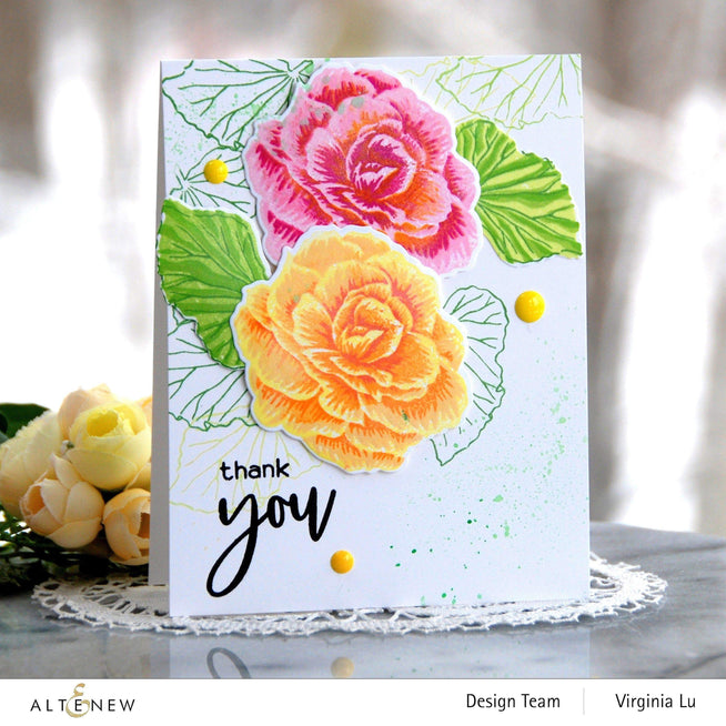 Altenew Build-A-Flower Set Build-A-Flower: Begonia Layering Stamp & Die Set & Ink Bundle