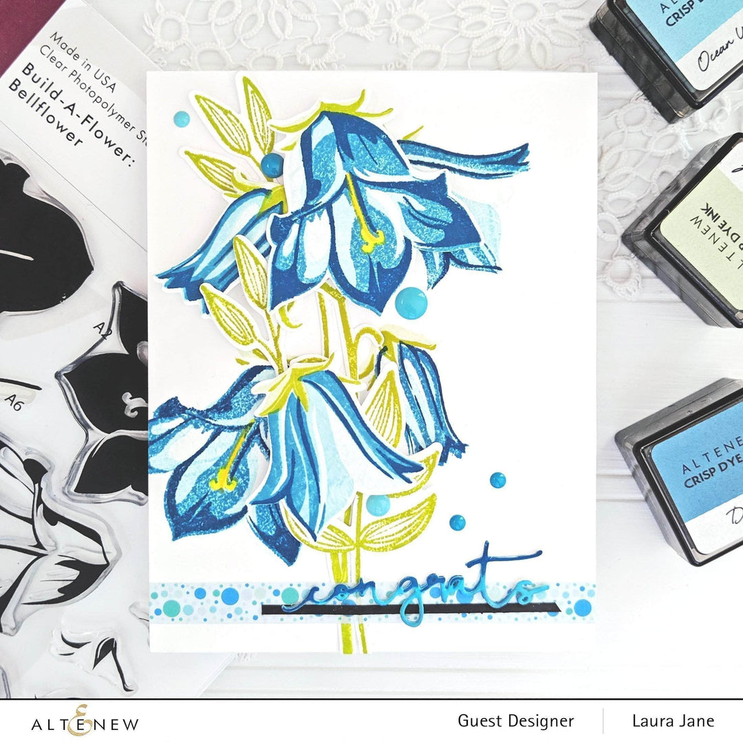 Altenew Build-A-Flower Set Z - Build-A-Flower: Bellflower Layering Stamp & Die Set & Ink Bundle