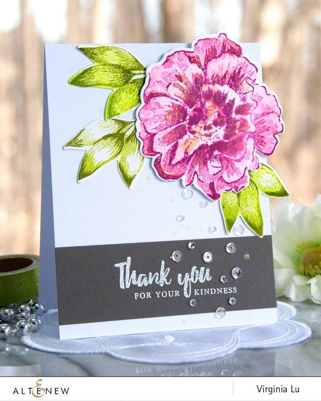 Altenew Build-A-Flower Set Build-A-Flower: Camellia Layering Stamp & Die Set & Ink Bundle