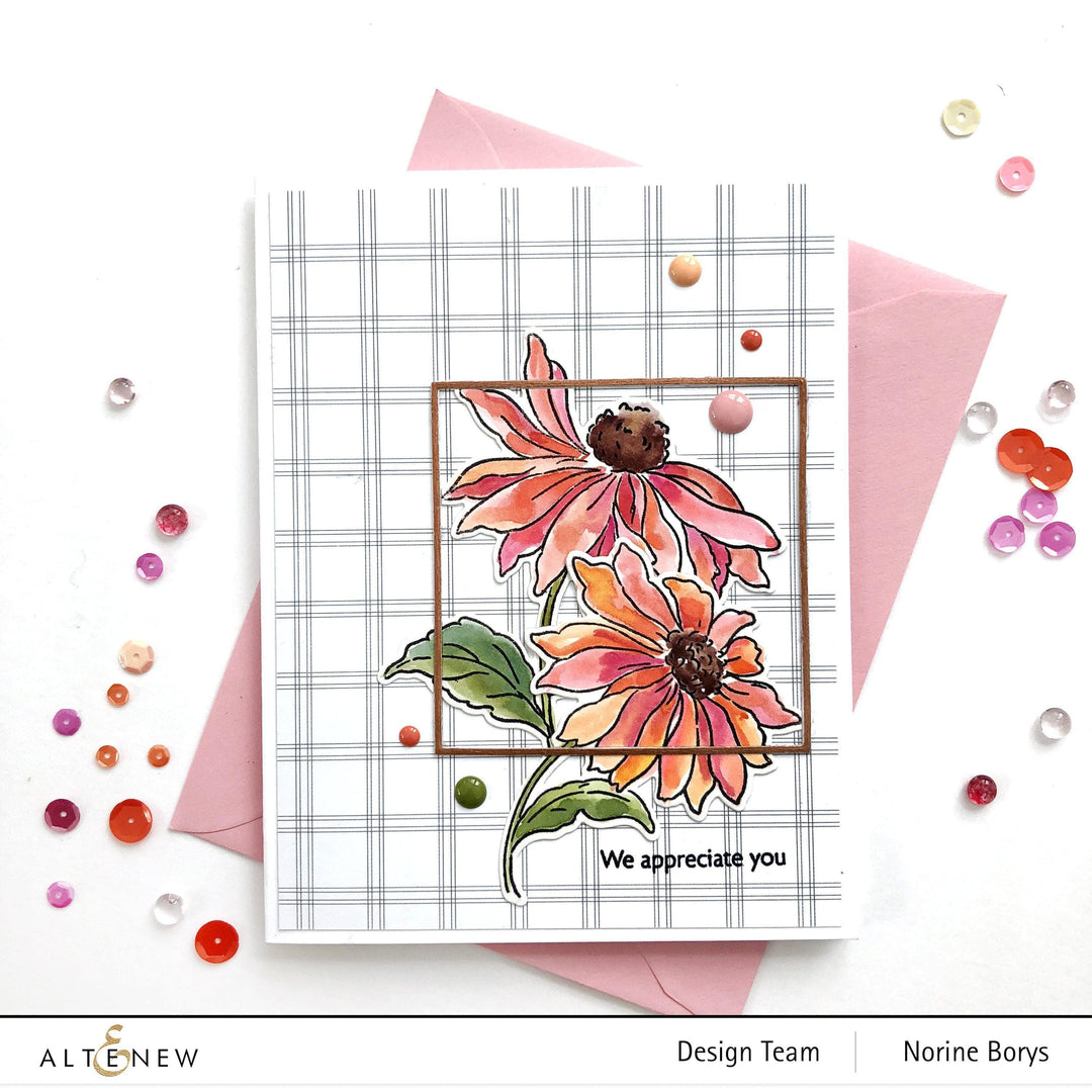 Altenew Build-A-Flower Set Build-A-Flower: Coneflower Layering Stamp & Die Set & Ink Bundle