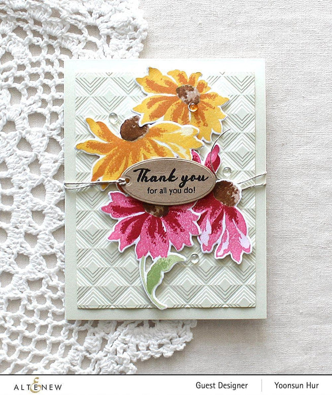 Altenew Build-A-Flower Set Build-A-Flower: Coneflower Layering Stamp & Die Set & Ink Bundle
