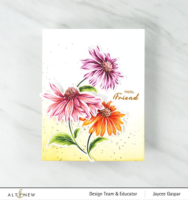 Altenew Build-A-Flower Set Build-A-Flower: Coneflower Layering Stamp & Die Set & Ink Bundle