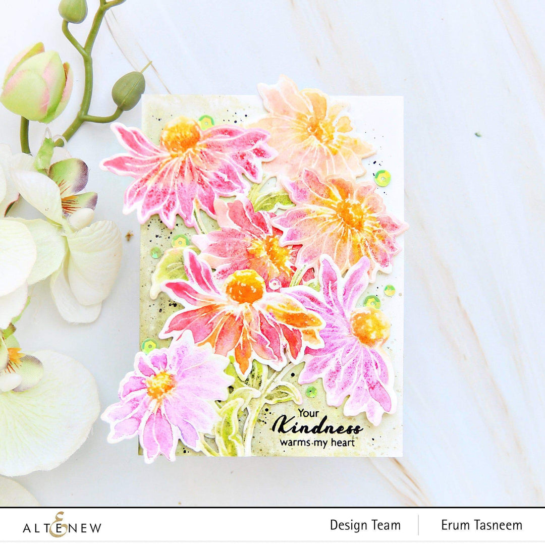 Altenew Build-A-Flower Set Build-A-Flower: Coneflower Layering Stamp & Die Set & Ink Bundle
