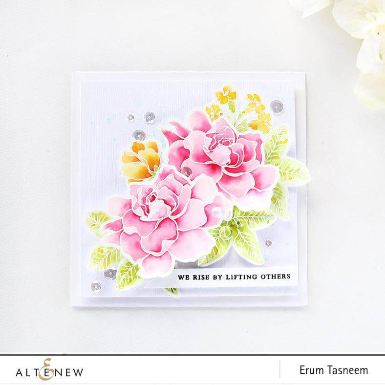 Altenew Build-A-Flower Set Build-A-Flower: Gardenia Layering Stamp & Die Set & Ink Bundle