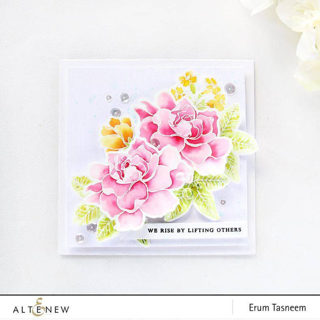Altenew Build-A-Flower Set Build-A-Flower: Gardenia Layering Stamp & Die Set & Ink Bundle