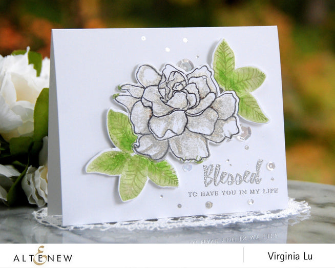 Altenew Build-A-Flower Set Build-A-Flower: Gardenia Layering Stamp & Die Set & Ink Bundle
