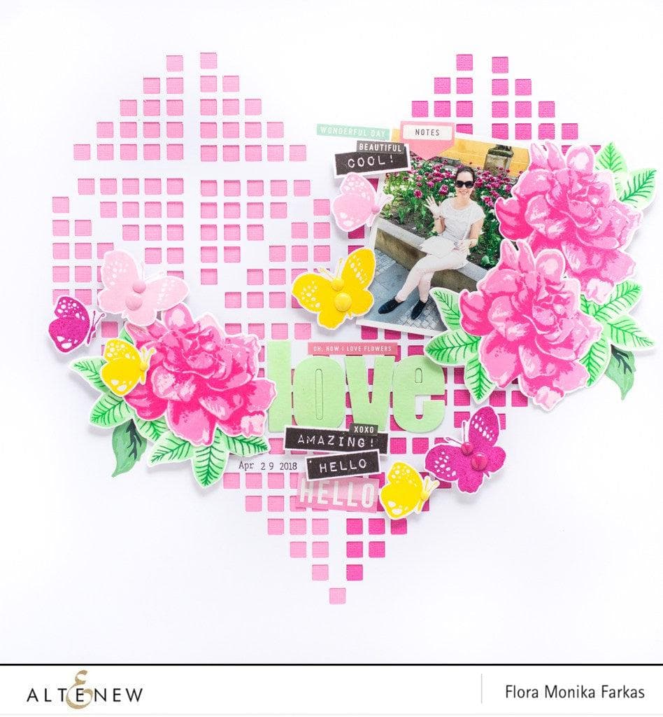 Altenew Build-A-Flower Set Build-A-Flower: Gardenia Layering Stamp & Die Set & Ink Bundle