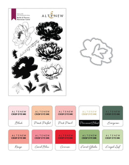 Altenew Build-A-Flower Set Build-A-Flower: Hawaiian Coral Layering Stamp & Die Set & Ink Bundle