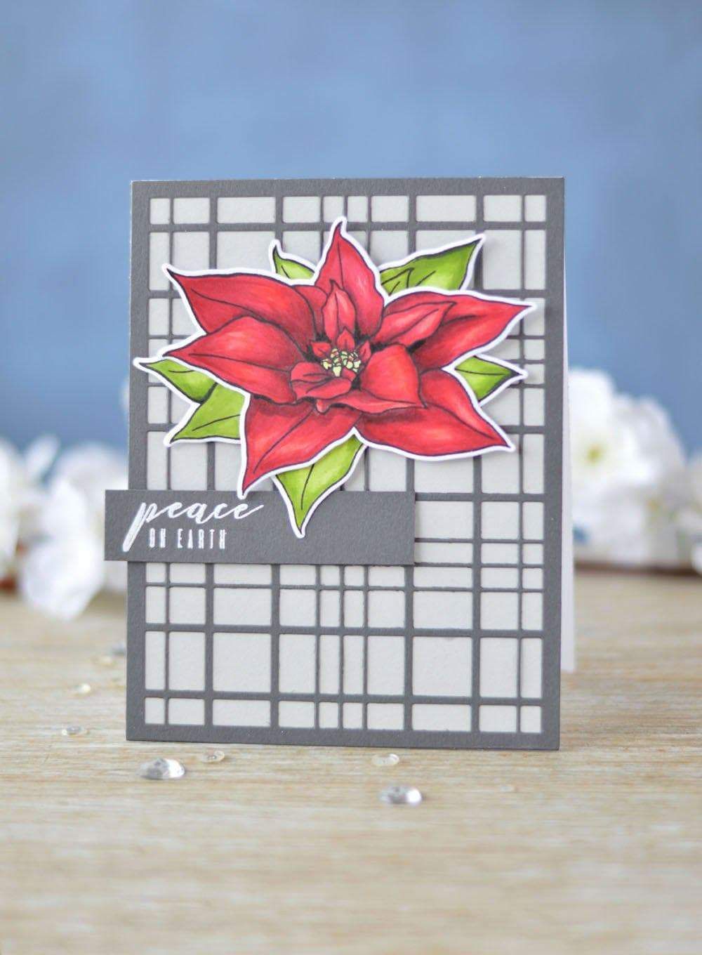 Altenew Build-A-Flower Set Build-A-Flower: Poinsettia Layering Stamp & Die Set & Ink Bundle