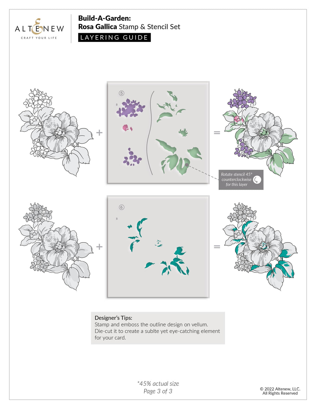 Altenew Build-A-Garden Bundle Build-A-Garden: Rosa Gallica & Add-On Die Bundle