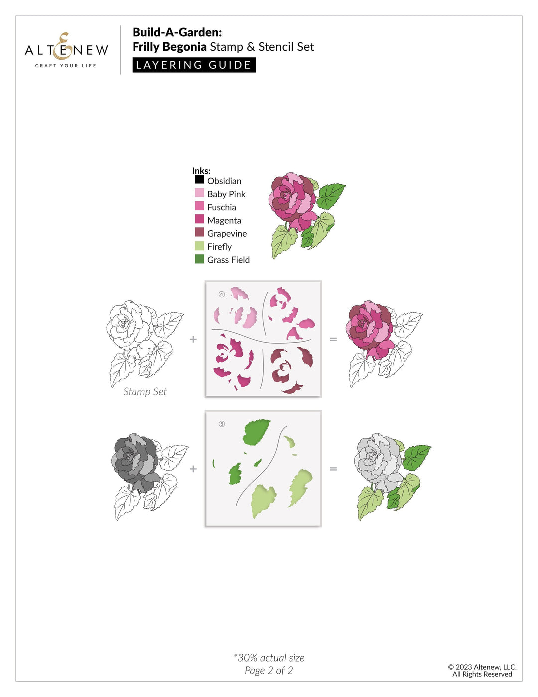 Altenew Build-A-Garden Set Build-A-Garden: Frilly Begonia