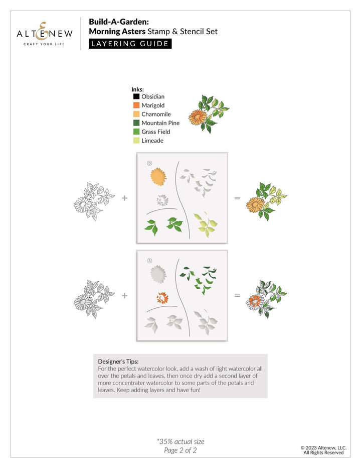Altenew Build-A-Garden Set Build-A-Garden: Morning Asters