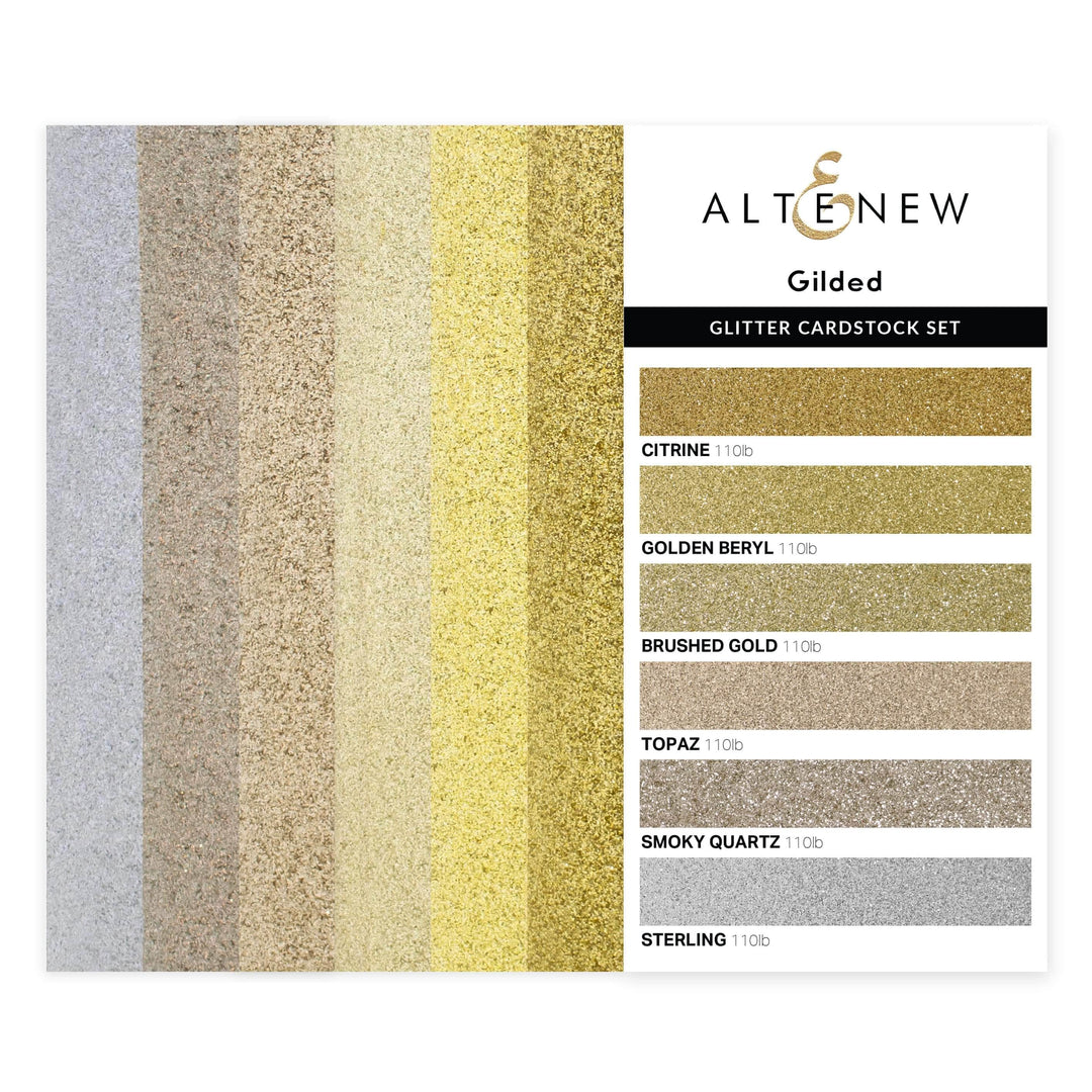 Part A-Glitz Art Craft Co.,LTD Cardstock Glitter Cardstock Set - Gilded