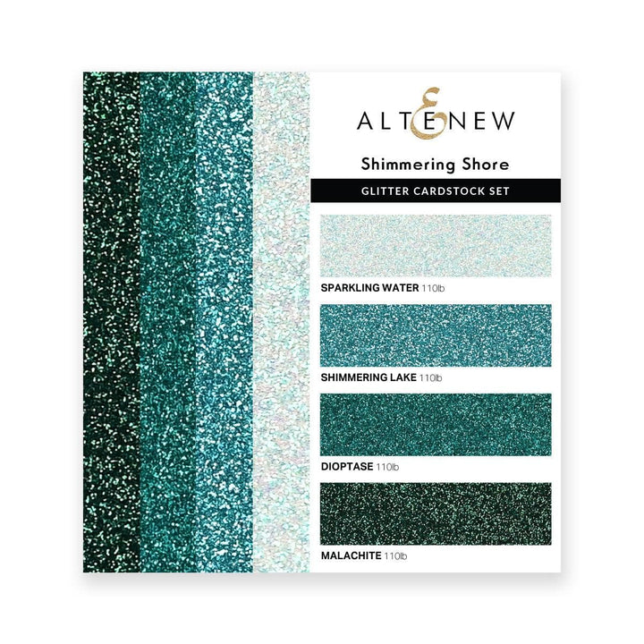 Part A-Glitz Art Craft Co.,LTD Cardstock Glitter Gradient Cardstock Set - Shimmering Shore (4 Colors, 16 sheets)