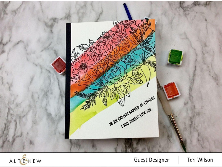 Altenew Creativity Kit Featurette Rainbow Watercolor Background Class