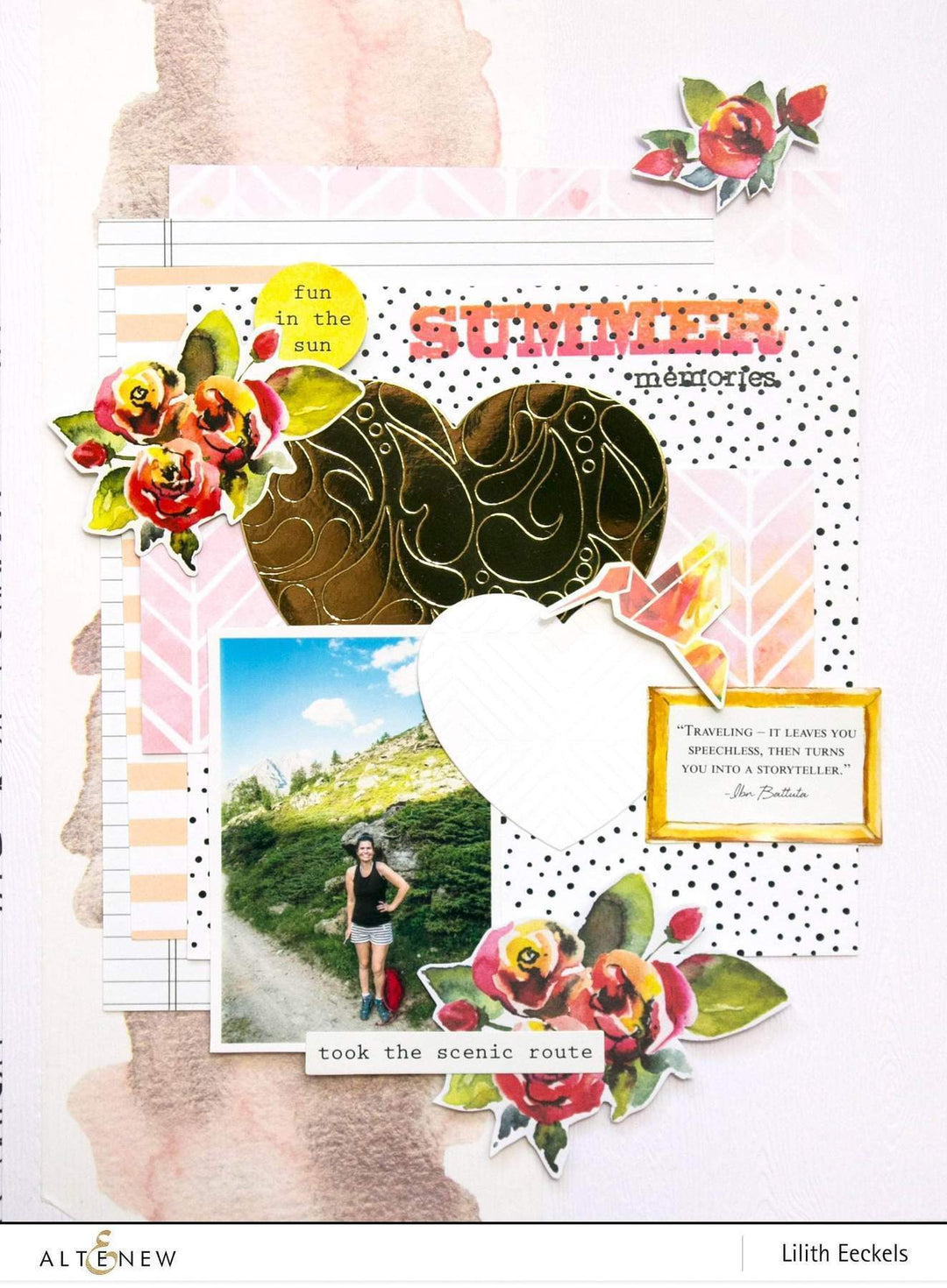 Altenew Creativity Kit Featurette Stamping Over a Stenciled Design Class