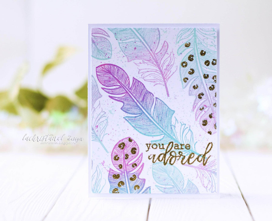 Photocentric Clear Stamps Golden Feather Stamp Set
