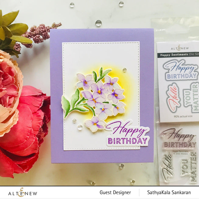 Photocentric Clear Stamps Happy Sentiments Stamp Set