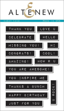 Photocentric Clear Stamps Label Love Stamp Set