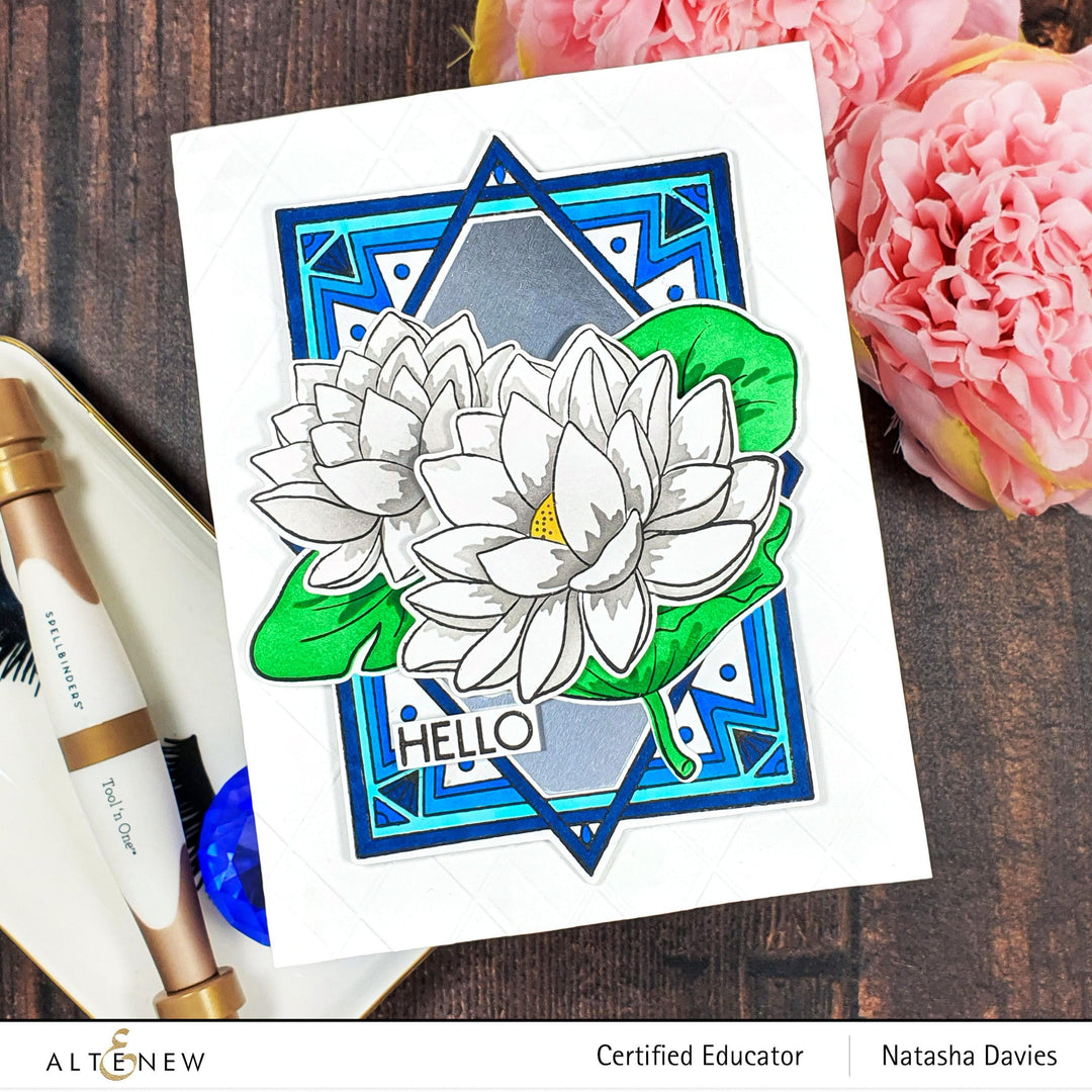 PMA Industries, Inc. Clear Stamps Lotus Frame Stamp Set