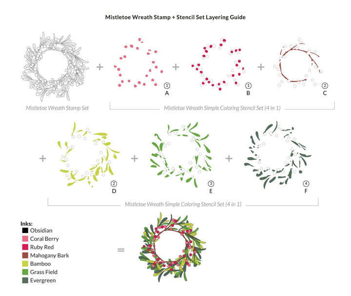 Photocentric Clear Stamps Mistletoe Wreath Stamp Set