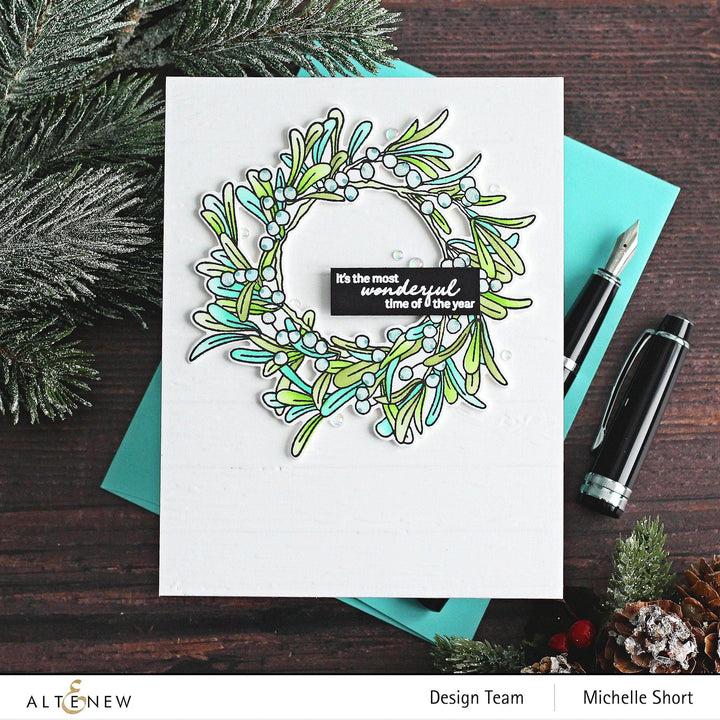 Photocentric Clear Stamps Mistletoe Wreath Stamp Set