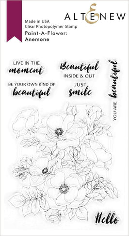 Photocentric Clear Stamps Paint-A-Flower: Anemone Outline Stamp Set