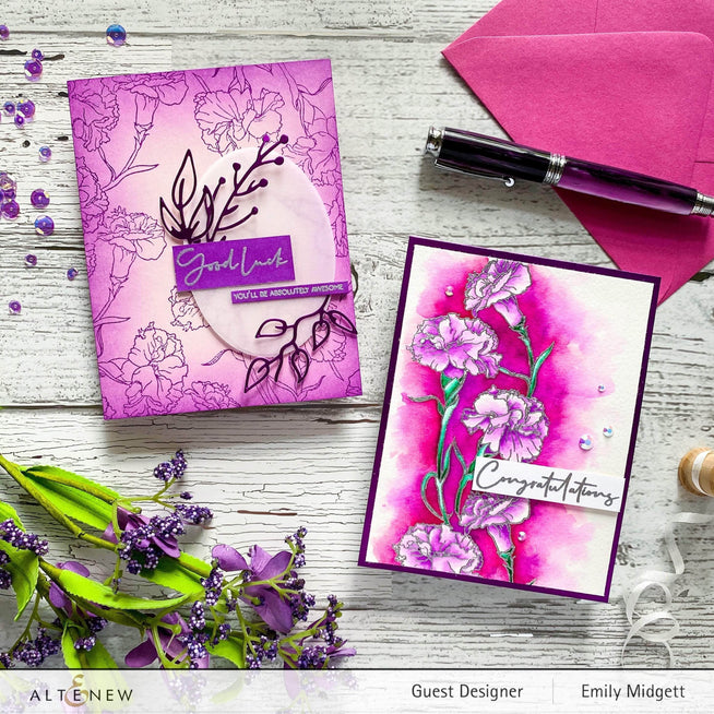 Photocentric Clear Stamps Paint-A-Flower: Carnations Outline Stamp Set