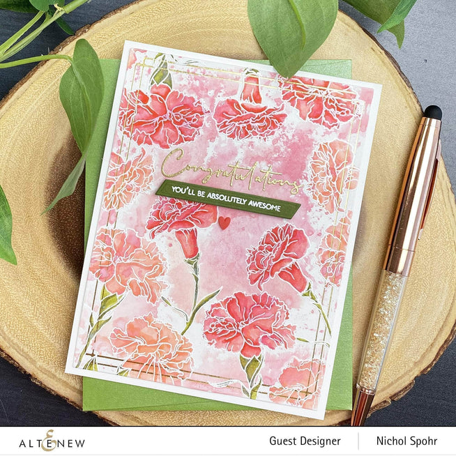 Photocentric Clear Stamps Paint-A-Flower: Carnations Outline Stamp Set