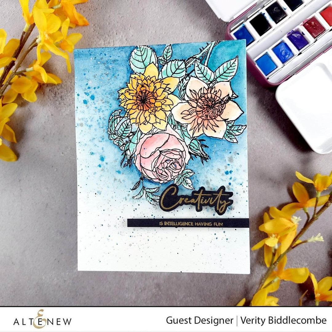 Photocentric Clear Stamps Paint-A-Flower: Clematis Josephine Outline Stamp Set