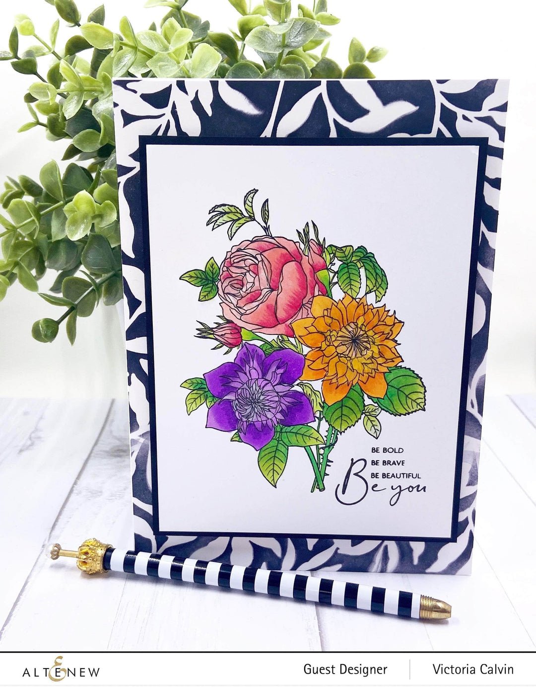 Photocentric Clear Stamps Paint-A-Flower: Clematis Josephine Outline Stamp Set