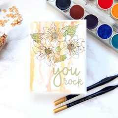 Photocentric Clear Stamps Paint-A-Flower: Fashion Monger Dahlia Outline Stamp Set