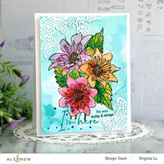 Photocentric Clear Stamps Paint-A-Flower: Fashion Monger Dahlia Outline Stamp Set