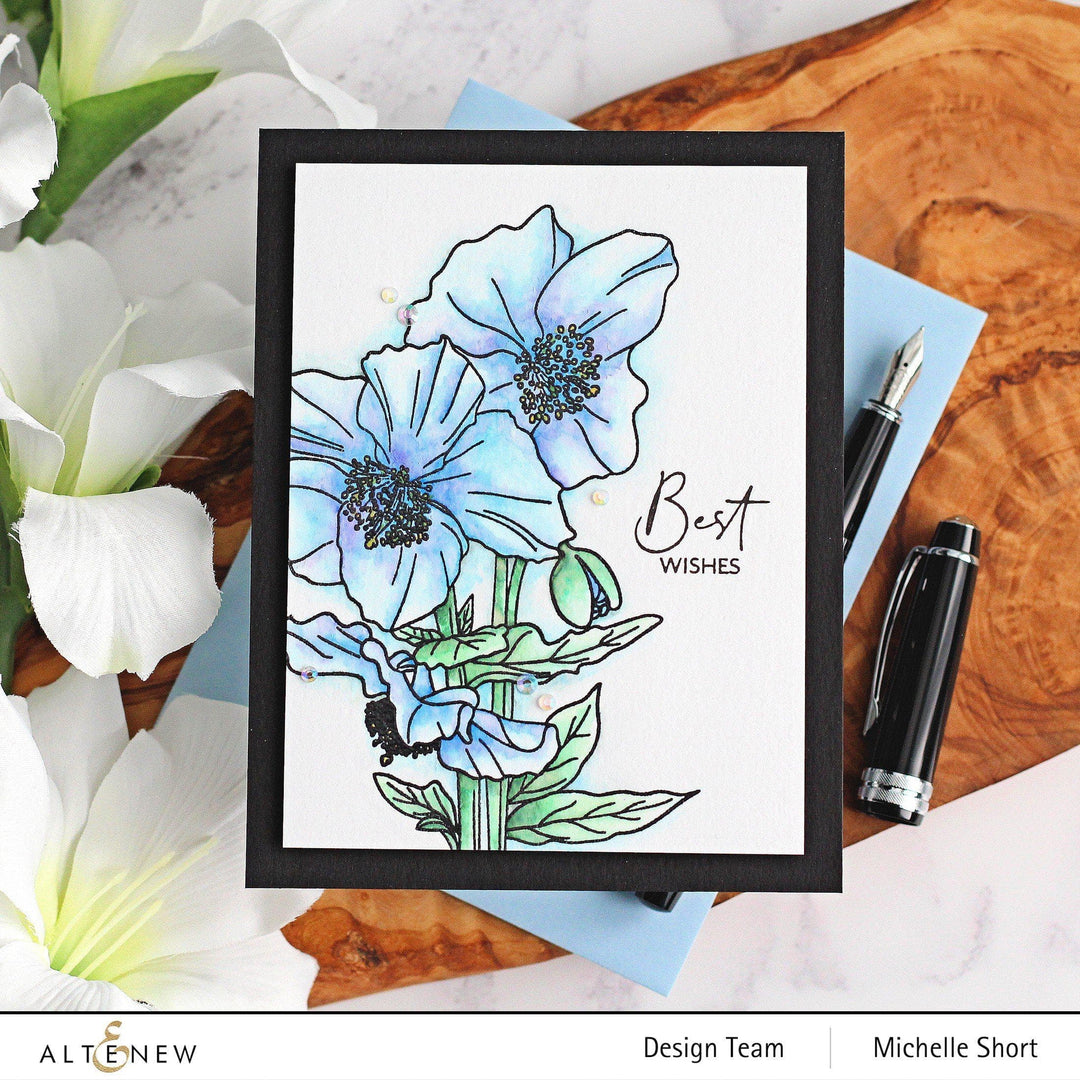 Photocentric Clear Stamps Paint-A-Flower: Himalayan Poppy Outline Stamp Set