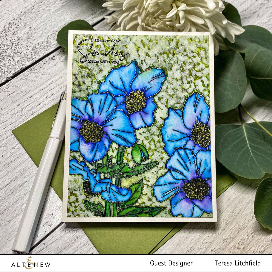 Photocentric Clear Stamps Paint-A-Flower: Himalayan Poppy Outline Stamp Set