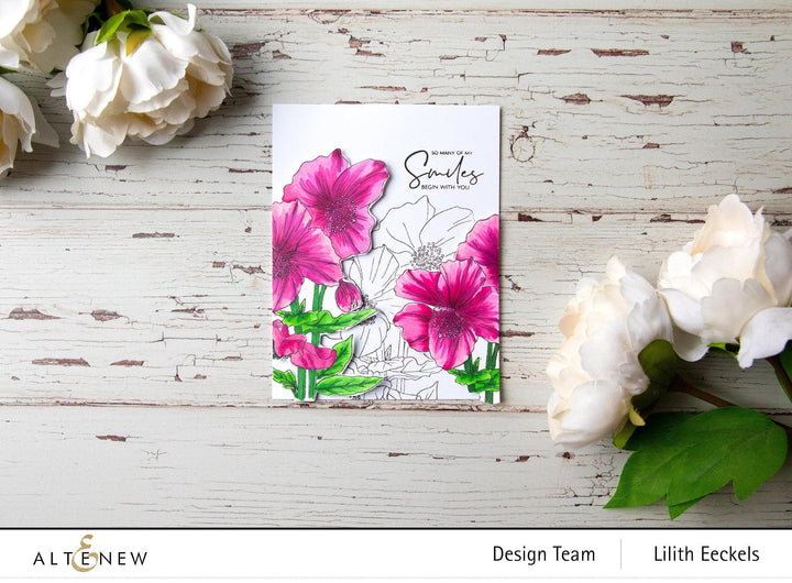 Photocentric Clear Stamps Paint-A-Flower: Himalayan Poppy Outline Stamp Set