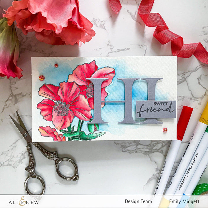 Photocentric Clear Stamps Paint-A-Flower: Himalayan Poppy Outline Stamp Set