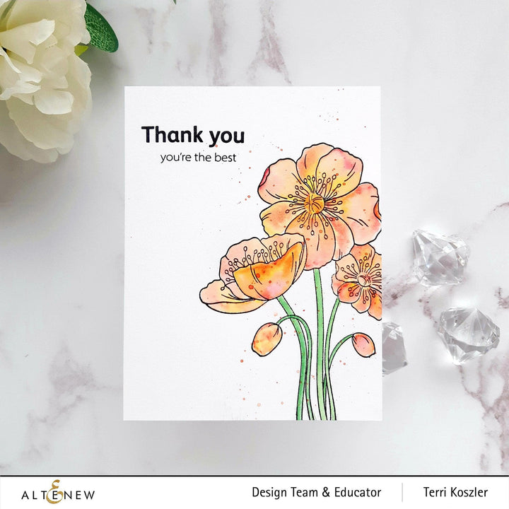 PMA Industries, Inc. Clear Stamps Paint-A-Flower: Iceland Poppies Outline Stamp Set